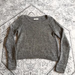 Abercrombie & Fitch sweater grey cable knit large